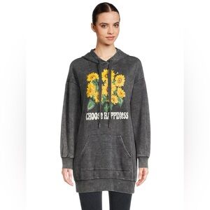 No Boundaries “Choose Happiness” Sunflower Hoodie – XS (1)